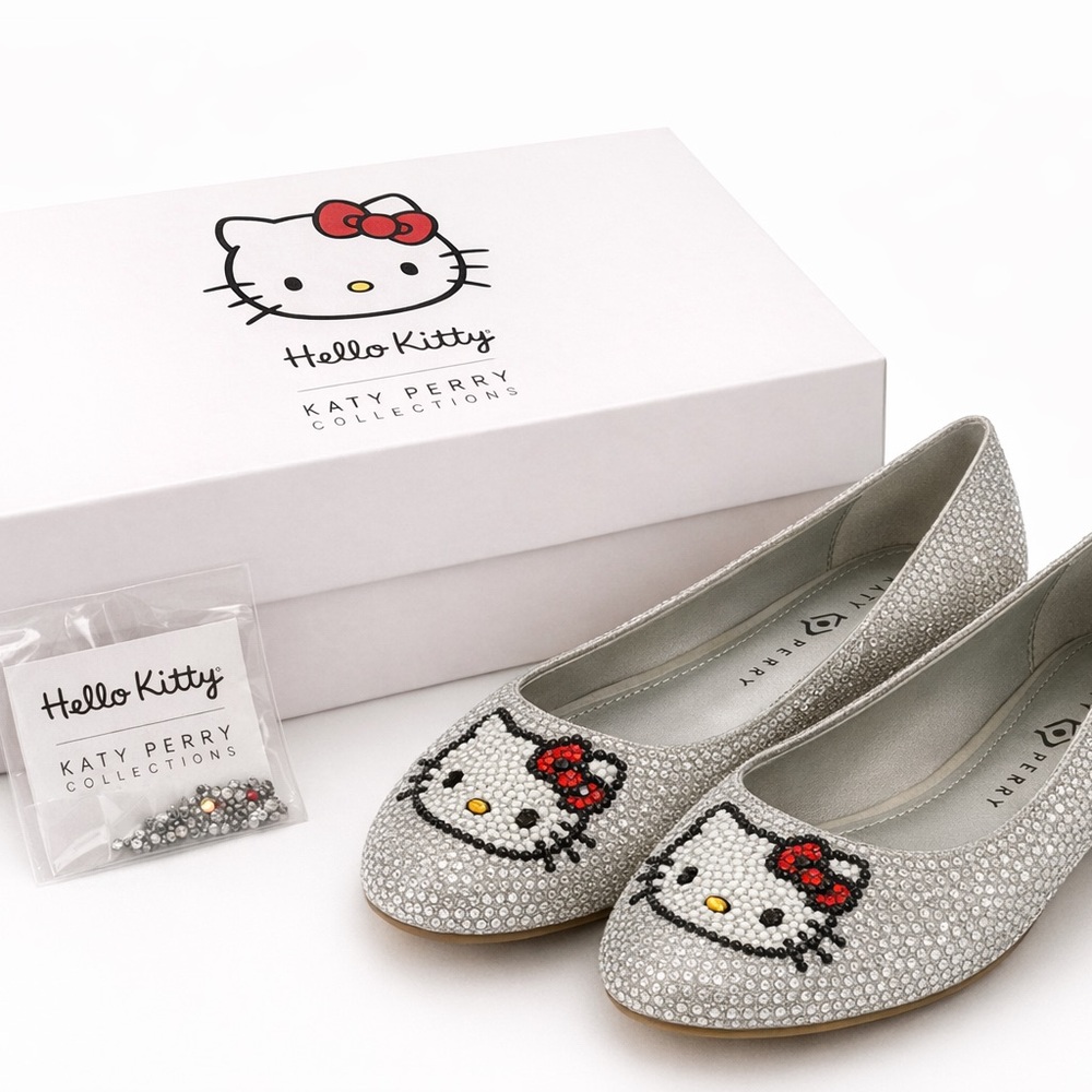 Katy Perry x Hello Kitty Crystal Rhinestone Flats • Size 7 • NIB
